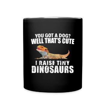 I Raise Tiny Dinosaurs Funny Bearded Dragon Pet Li - Full Colour Mug - black - Front