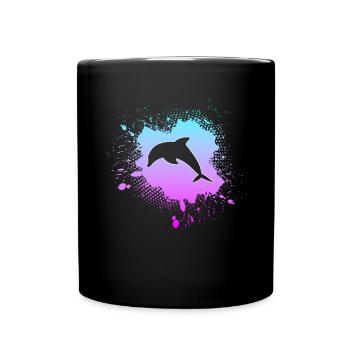Dolphin - Full Colour Mug - black - Front