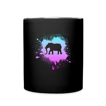 Elefant - Tasse einfarbig - Schwarz - Vorne