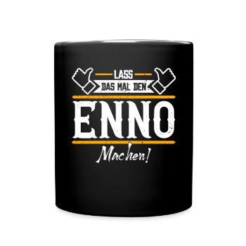 Enno Geschenkidee Geschenk Geburtstag - Tasse einfarbig - Schwarz - Vorne