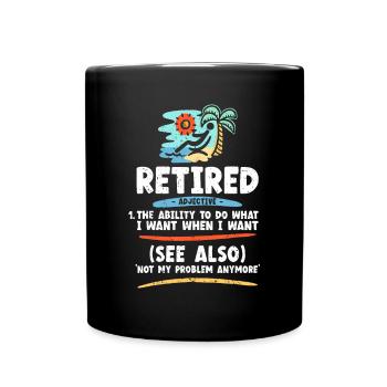 T-shirt drôle à la retraite, t-shirt drôle de grand-père, drôle - Mug uni - noir - Devant