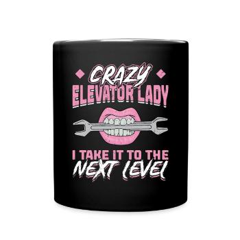 Elevator Lady - Je passe au niveau supérieur - Mug uni - noir - Devant