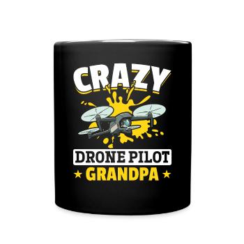 Drôle de pilote de drone grand-père - Crazy Drone Pilot Gran - Mug uni - noir - Devant