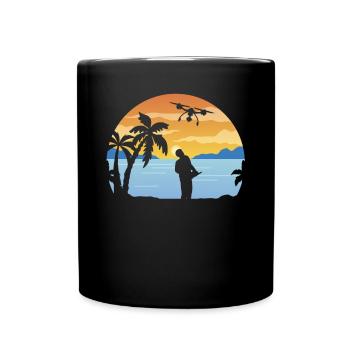 Quadcopter Drone Pilot - Drone Flying Retro Drone - Tasse einfarbig - Schwarz - Vorne