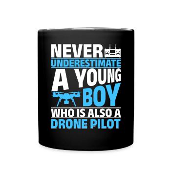 Quadcopter Drone Pilot - Drone Pilot Boy - Tasse einfarbig - Schwarz - Vorne