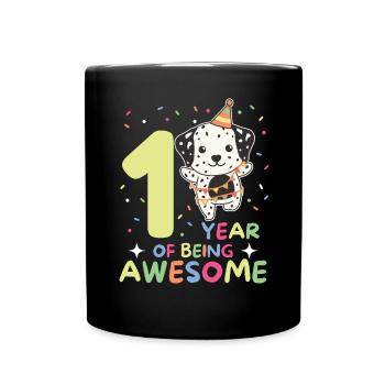 Dalmatians for 1st birthday for children one year - Full Colour Mug - black - Front