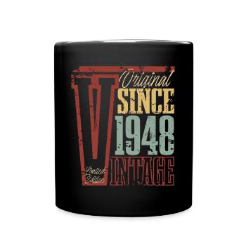 1948 Anniversaire Année de naissance Année de construction Vintage Rétro - Mug uni - noir - Devant