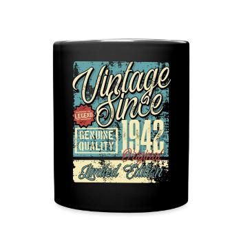 1942 Birthday vintage retro legend - Full Colour Mug - black - Front