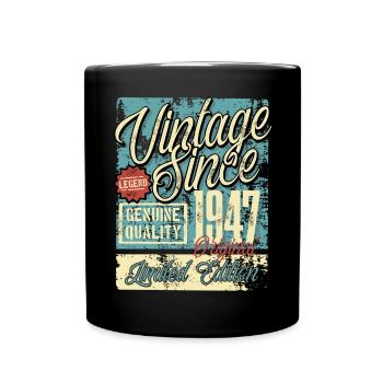 1947 Birthday vintage Retro Legend - Full Colour Mug - black - Front