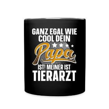 Tierarzt Papa Vater Vatertag Cooler Papa - Tasse einfarbig - Schwarz - Vorne