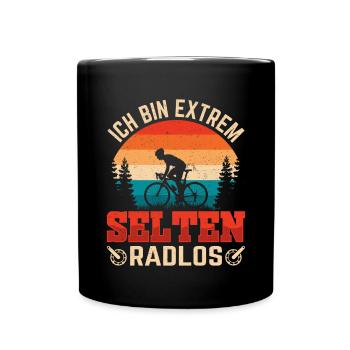 Ich bin extrem selten Radlos - Tasse einfarbig - Schwarz - Vorne