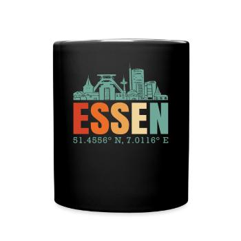 Essen - Tasse einfarbig - Schwarz - Vorne