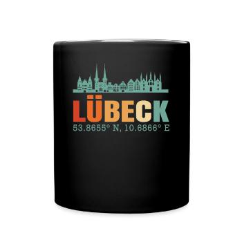 Lübeck - Tasse einfarbig - Schwarz - Vorne
