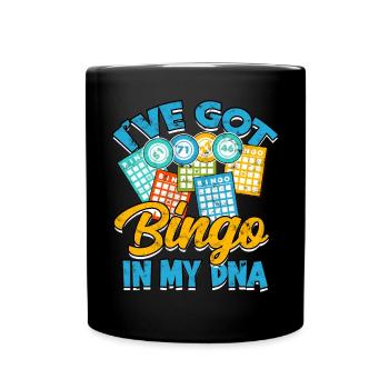 Bingo Jeu Joueur de bingo Grand-mère Loterie de jeu - Mug uni - noir - Devant