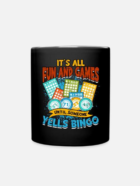 bingo glücksspiel bingospieler oma spiel lotterie - Tasse einfarbig - Schwarz