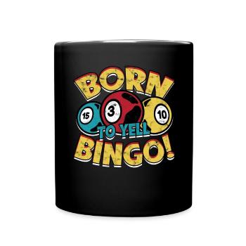 Bingo Jeu Joueur de bingo Grand-mère Loterie de jeu - Mug uni - noir - Devant