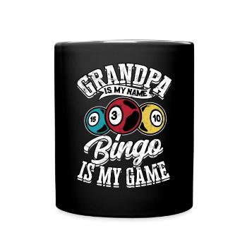 Bingo Jeu Joueur de bingo Grand-mère Loterie de jeu - Mug uni - noir - Devant