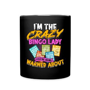 Bingo Jeu Joueur de bingo Grand-mère Loterie de jeu - Mug uni - noir - Devant