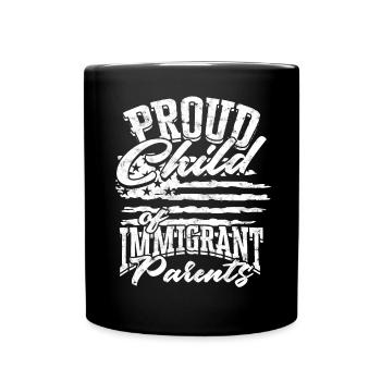 usa amerika einwanderer us bürger amerikanische fl - Tasse einfarbig - Schwarz - Vorne