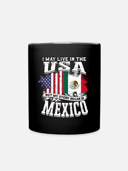 usa amerika einwanderer us bürger amerikanische fl - Tasse einfarbig - Schwarz