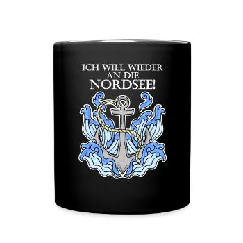 Anker Nordsee Plattdeutsch Spruch Moin - Tasse einfarbig - Schwarz - Vorne