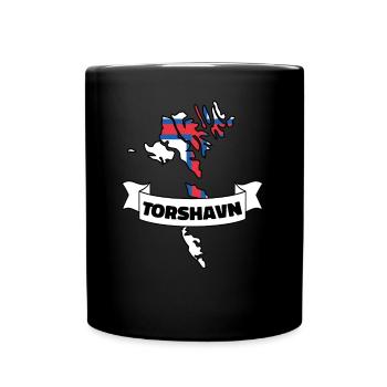Torshavn îles Féroé Carte Drapeau - Mug uni - noir - Devant