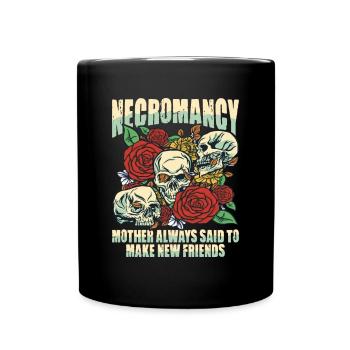 Undead necromancer design for a Satanist - Full Colour Mug - black - Front