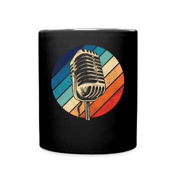 Karaoke Singer Microphone Vocalist - Tasse einfarbig - Schwarz - Vorne