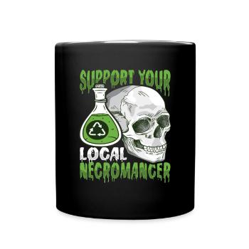 Soutenez votre nécromancien local Morts-vivants - Mug uni - noir - Devant