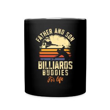 Billard Joueur de billard Balle Papa Fils - Mug uni - noir - Devant