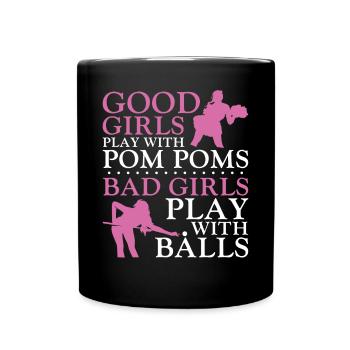 Billiards Pool Player Ball Girl - Full Colour Mug - black - Front
