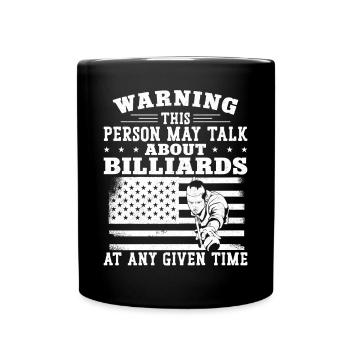 Billiards Pool Player Ball Vintage - Full Colour Mug - black - Front