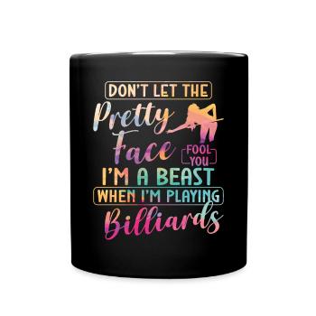 Billiards Pool Player Ball Girl - Tasse einfarbig - Schwarz - Vorne