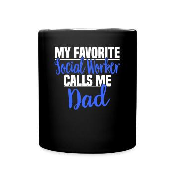 Social Work Social Work Social Work Dad - Full Colour Mug - black - Front