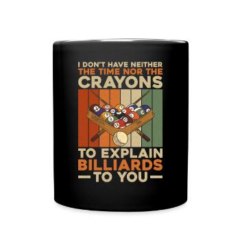 Billiards Pool Player Ball Retro - Full Colour Mug - black - Front