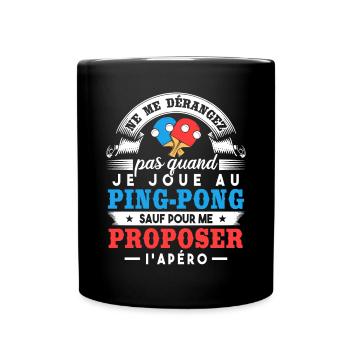 Joueur de ping-pong humour - Mug uni - noir - Devant