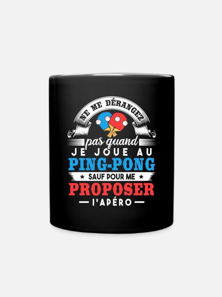 Joueur de ping-pong humour - Mug uni - noir