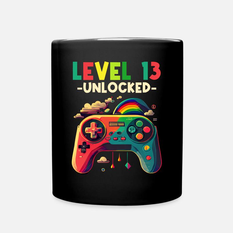 Level 13 Jahre Gaming 13er 13 Geburtstag - Tasse einfarbig - Schwarz