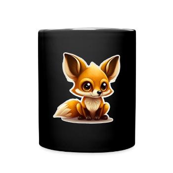 Süßer Fuchs Baby Schnuffelshirt Knuddelshirt - Tasse einfarbig - Schwarz - Vorne