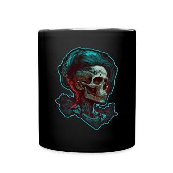 Evil Old Woman Horror Skeleton Demon Bikerin - Full Colour Mug - black - Front