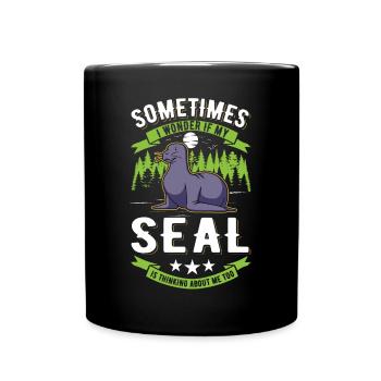 Seal Gift Seal Sea Lion - Full Colour Mug - black - Front