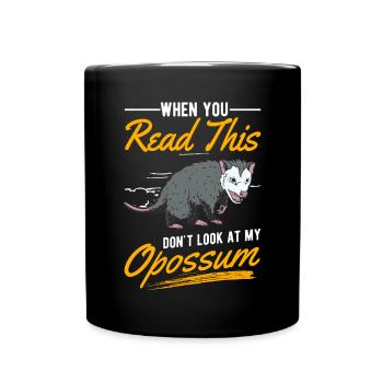 Opossum Geschenk Possum Beutelratte - Tasse einfarbig - Schwarz - Vorne