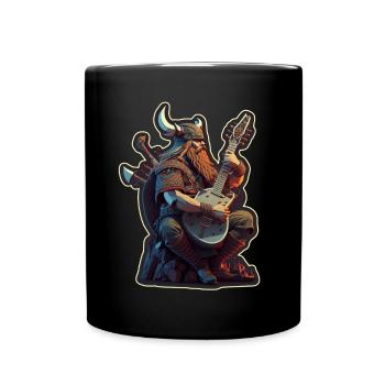 Viking Norse Rock Guitare Nordique Abstrait - Mug uni - noir - Devant