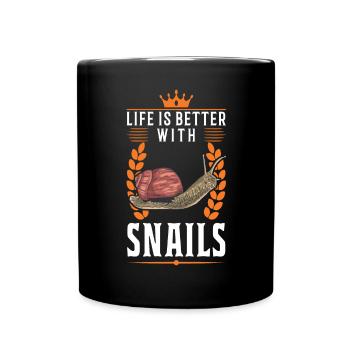 Life is better with a snail - Full Colour Mug - black - Front