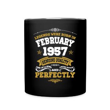 Vintage Aged To Perfection February 1957 - Full Colour Mug - black - Front