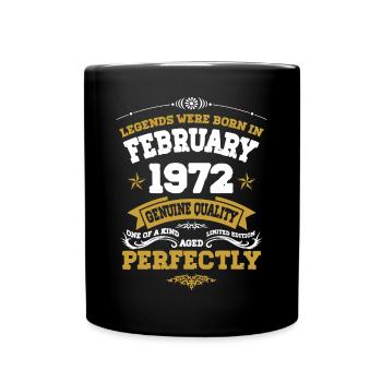 Vintage Aged To Perfection February 1972 - Full Colour Mug - black - Front