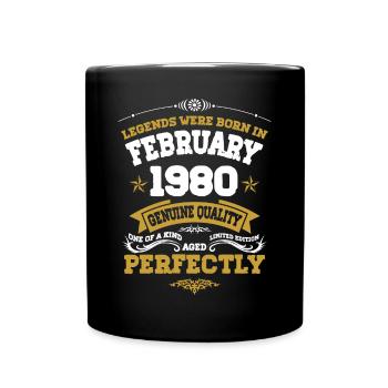 Vintage Aged To Perfection February 1980 - Full Colour Mug - black - Front