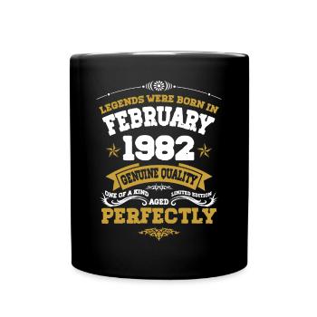 Vintage Aged To Perfection February 1982 - Tasse einfarbig - Schwarz - Vorne