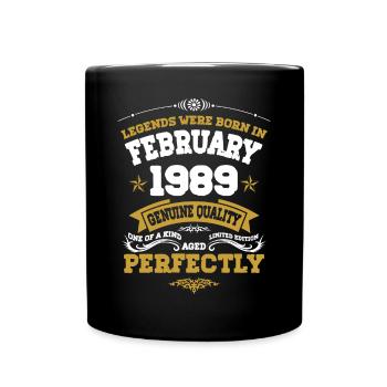 Vintage Aged To Perfection février 1989 - Mug uni - noir - Devant