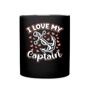 J’aime mon capitaine - Mug uni - noir - Devant